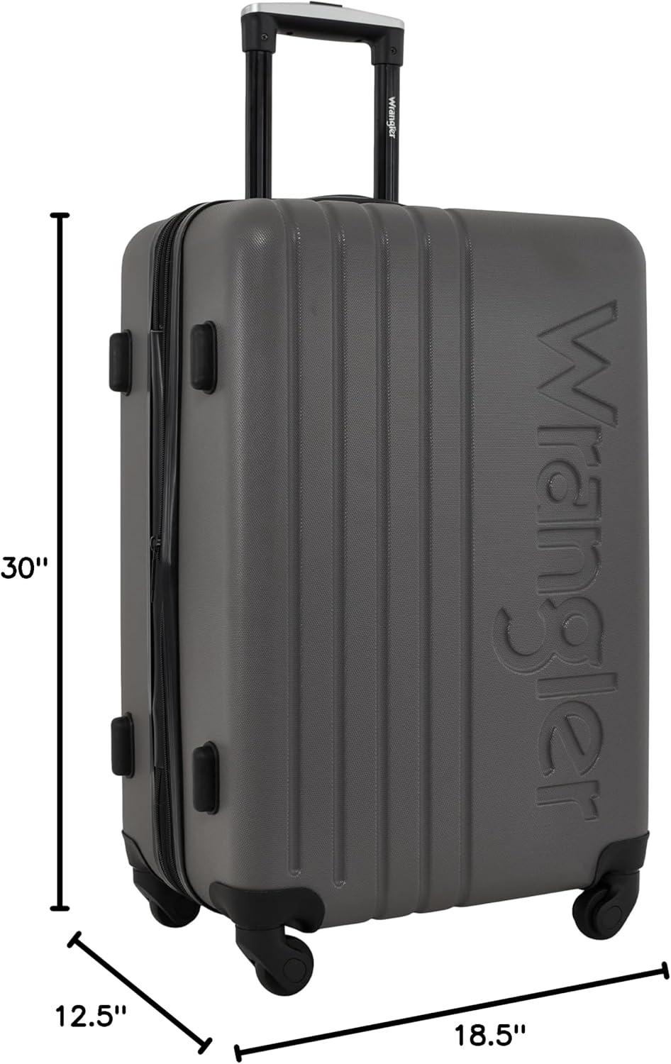 imageWrangler Quest Luggage Set Granite Gray 3 Piece Set 30quot26quot22quotGranite Gray