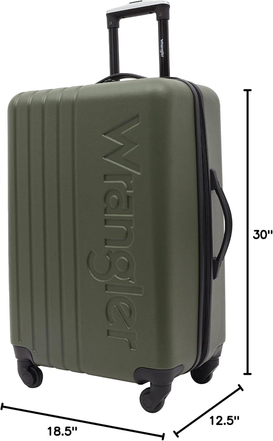 imageWrangler Quest Luggage Set Granite Gray 3 Piece Set 30quot26quot22quotOlive Green