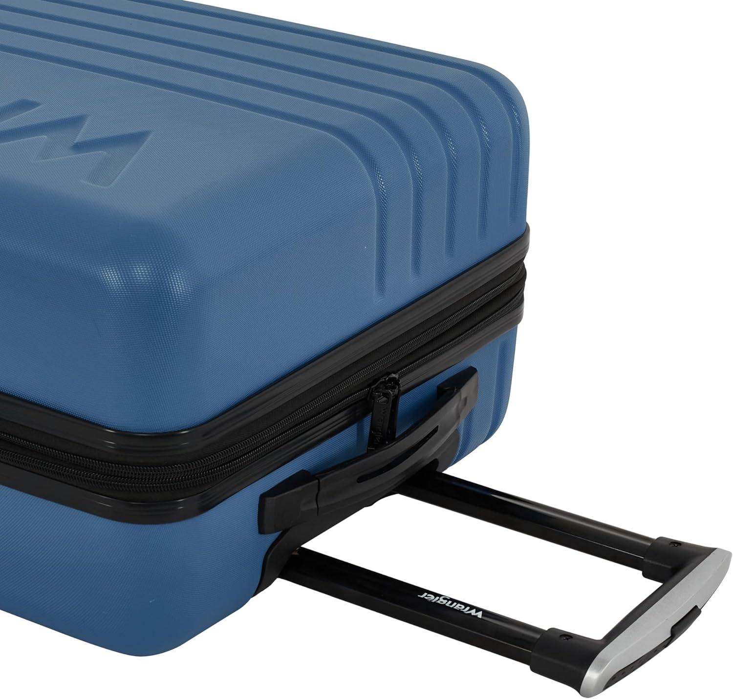 imageWrangler Quest Luggage Set Granite Gray 3 Piece Set 30quot26quot22quotVallarta Blue