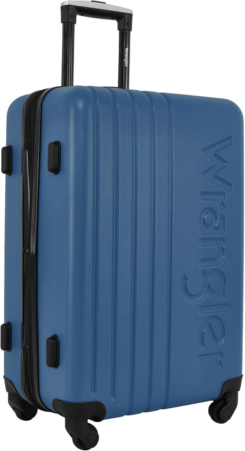 imageWrangler Quest Luggage Set Granite Gray 3 Piece Set 30quot26quot22quotVallarta Blue