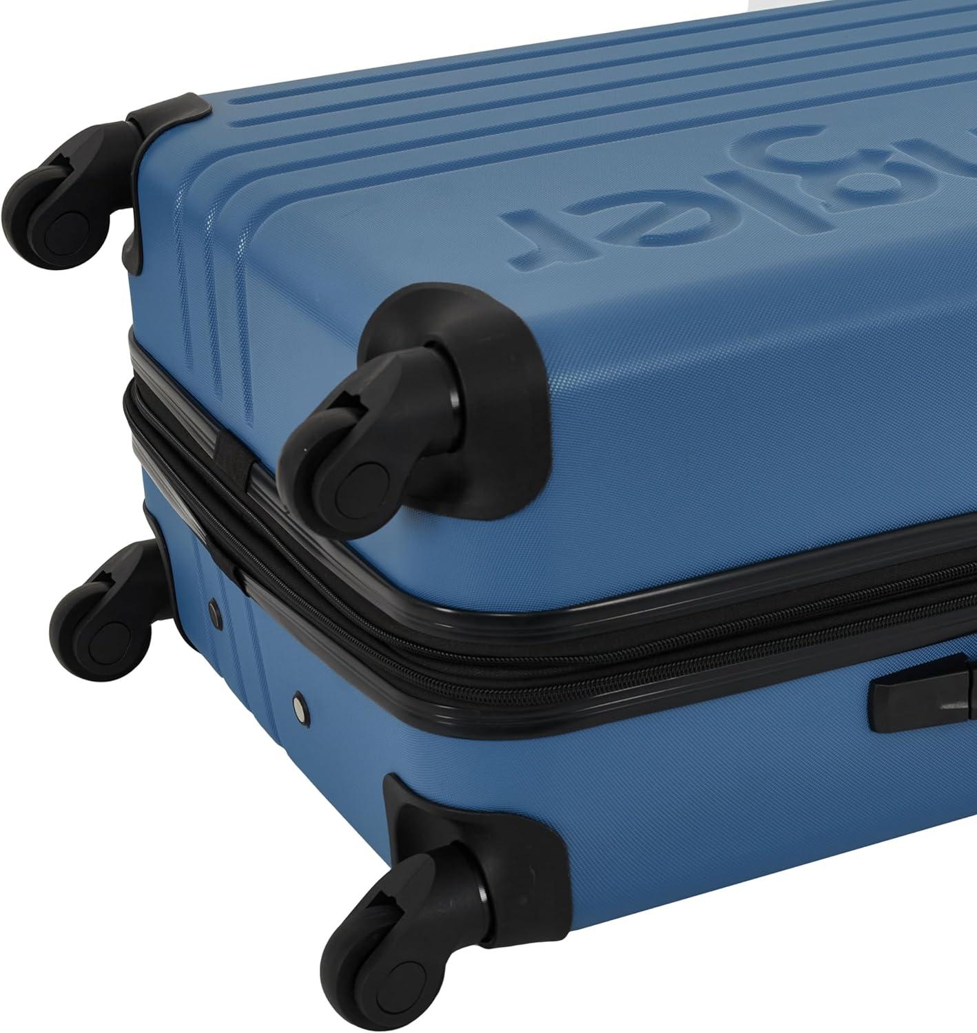 imageWrangler Quest Luggage Set Granite Gray 3 Piece Set 30quot26quot22quotVallarta Blue