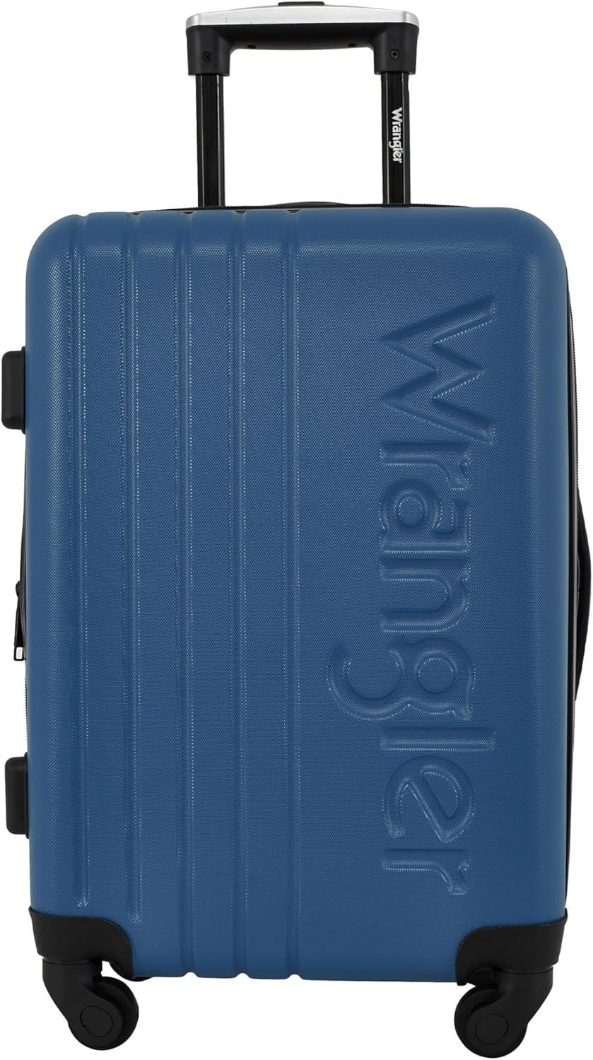 imageWrangler Quest Luggage Set Granite Gray 3 Piece Set 30quot26quot22quotVallarta Blue