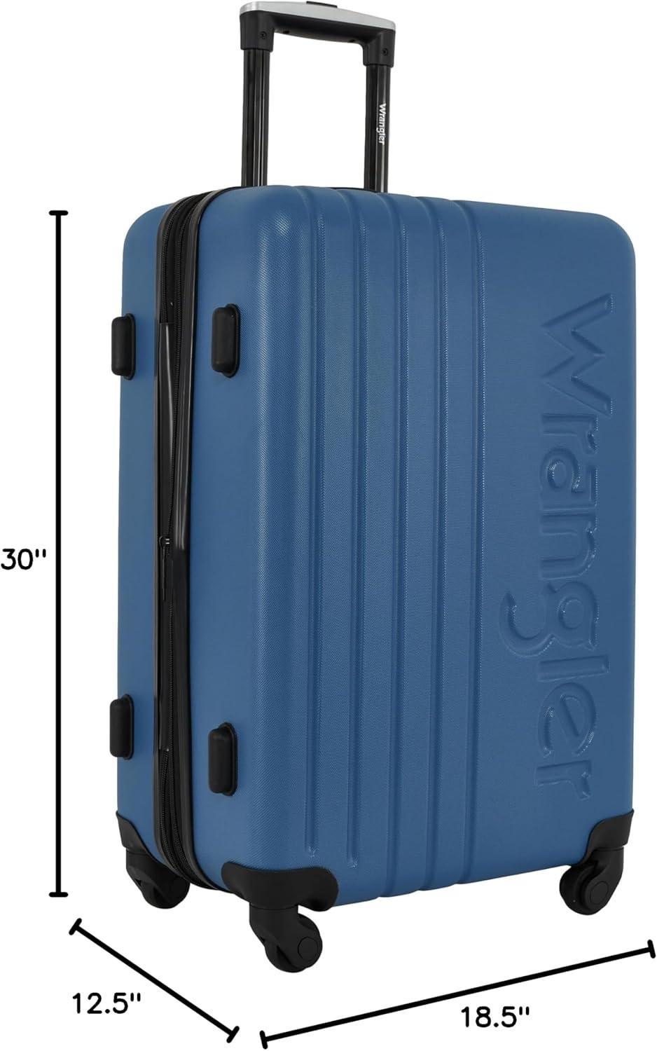 imageWrangler Quest Luggage Set Granite Gray 3 Piece Set 30quot26quot22quotVallarta Blue