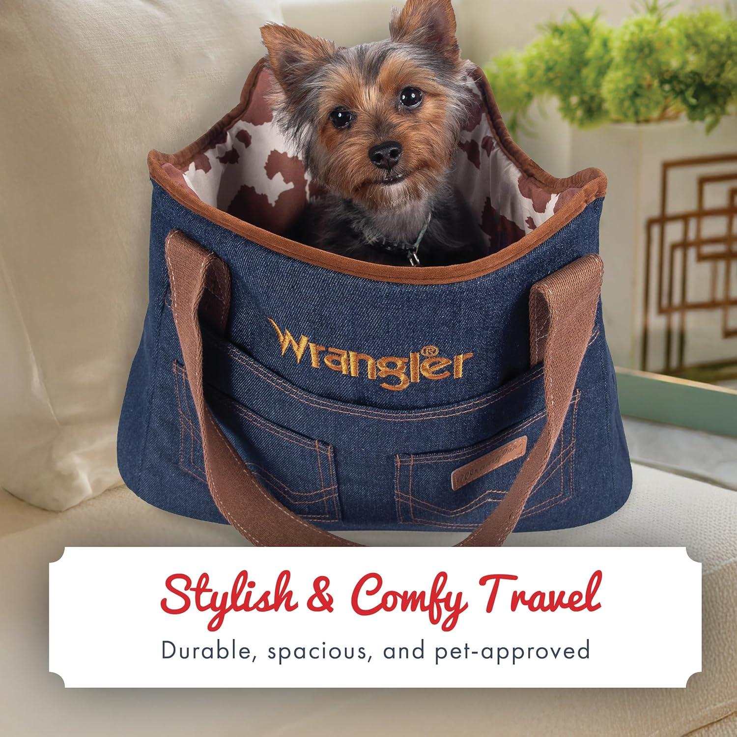 imageWrangler Rope Denim Small Pet Carrier Tote Bag Stylish ampamp Durable Dog Purse for Cats ampamp Dogs Machine Washable Dog Carriers for Small Pets with 3 Pockets for Dog Accessories
