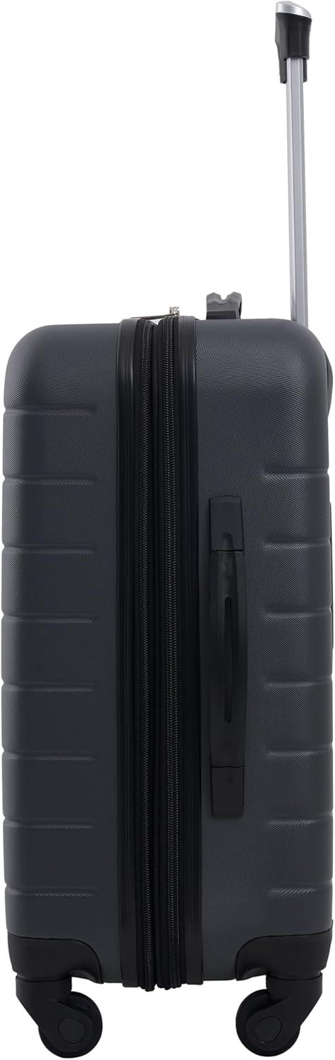 imageWrangler Smart Luggage Set with Cup Holder USB Port and Phone Holder Black 2 Piece SetDark Shadow