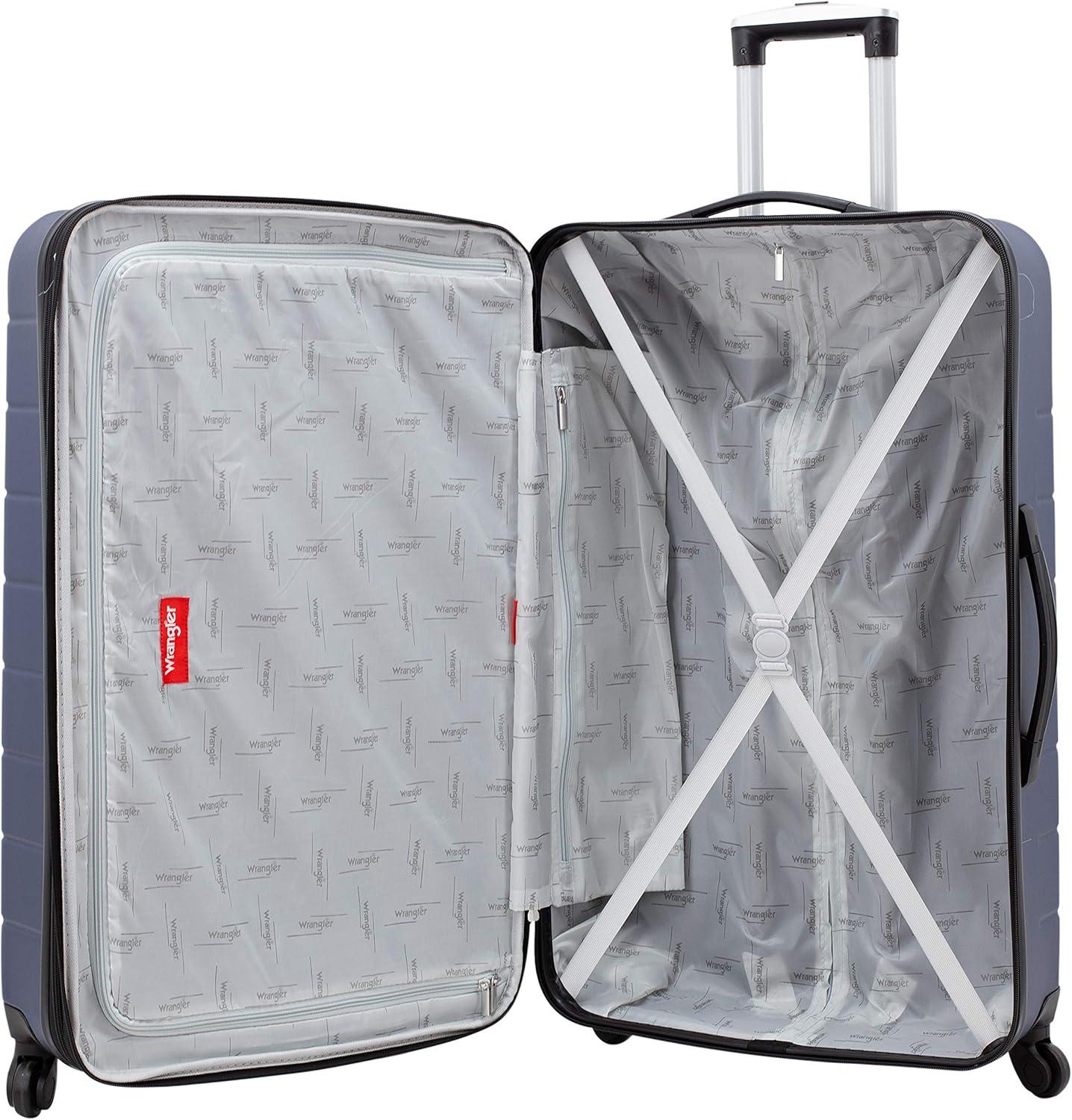 imageWrangler Smart Luggage Set with Cup Holder USB Port and Phone Holder Black 2 Piece SetNavy Blue