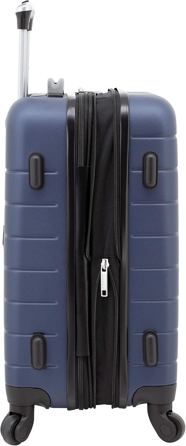 imageWrangler Smart Luggage Set with Cup Holder USB Port and Phone Holder Black 2 Piece SetNavy Blue