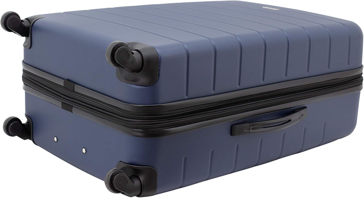 imageWrangler Smart Luggage Set with Cup Holder USB Port and Phone Holder Black 2 Piece SetNavy Blue