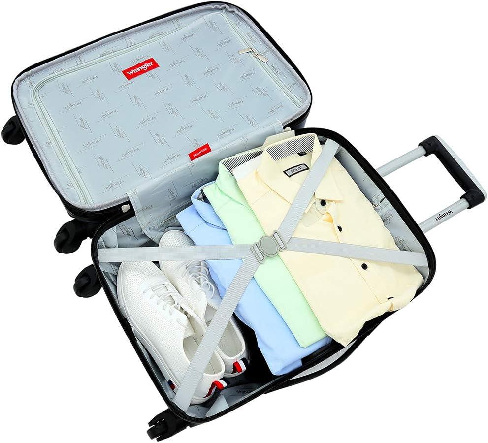 imageWrangler Smart Luggage Set with Cup Holder USB Port and Phone Holder Black 2 Piece SetNavy Blue