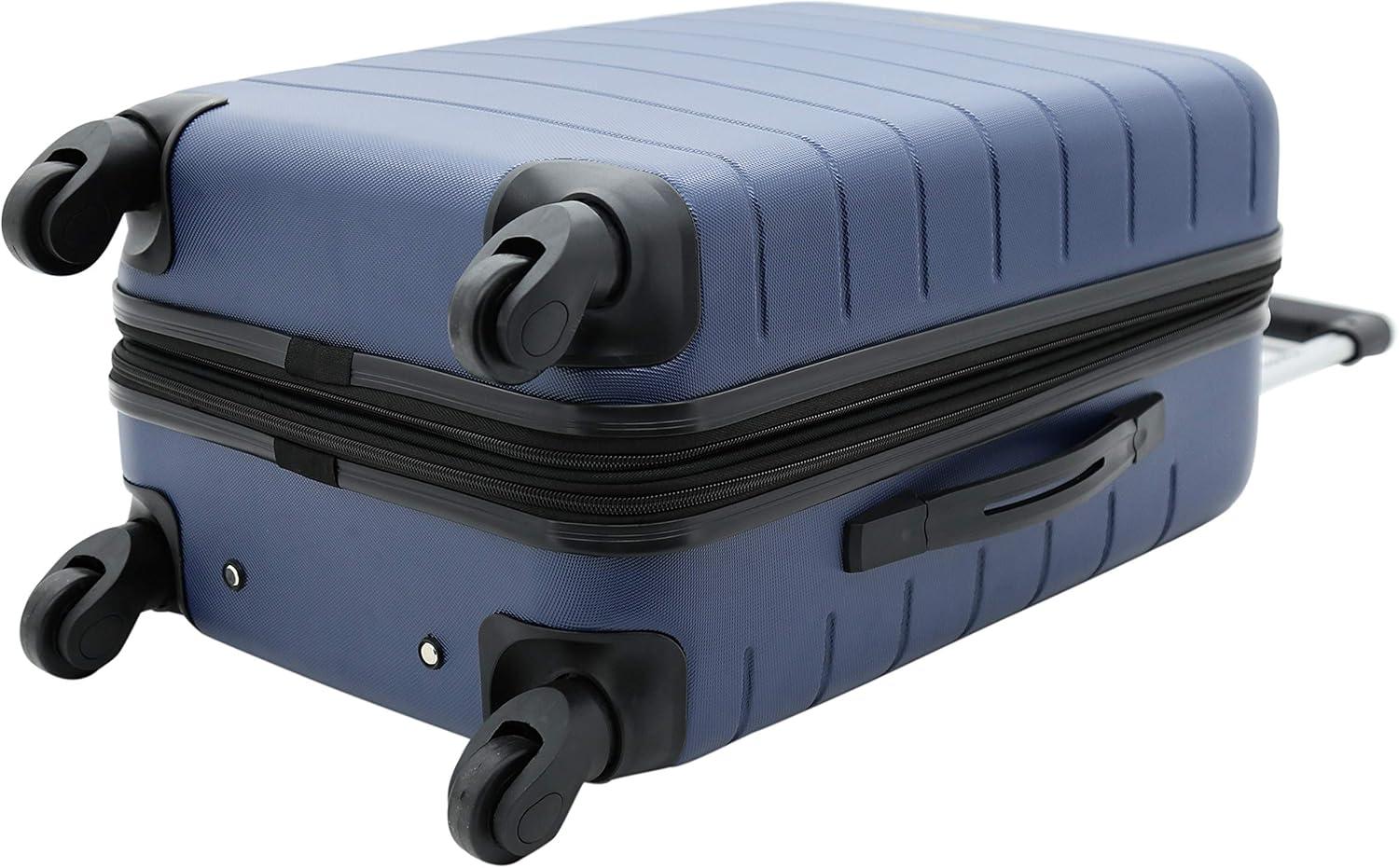 imageWrangler Smart Luggage Set with Cup Holder USB Port and Phone Holder Black 2 Piece SetNavy Blue