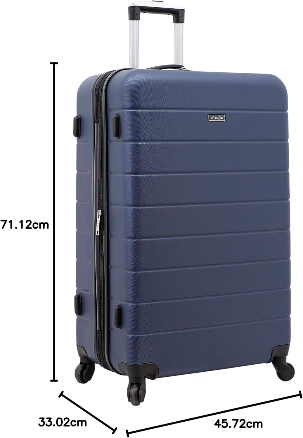 imageWrangler Smart Luggage Set with Cup Holder USB Port and Phone Holder Black 2 Piece SetNavy Blue