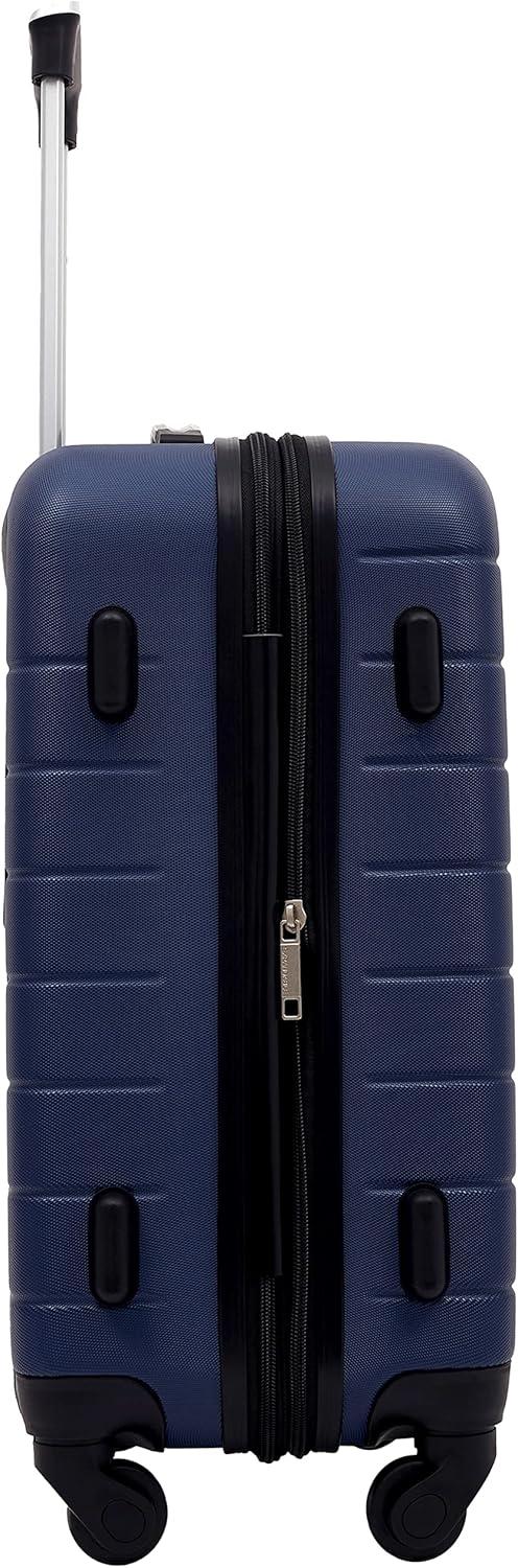imageWrangler Smart Luggage Set with Cup Holder USB Port and Phone Holder Black 2 Piece SetNavy Blue