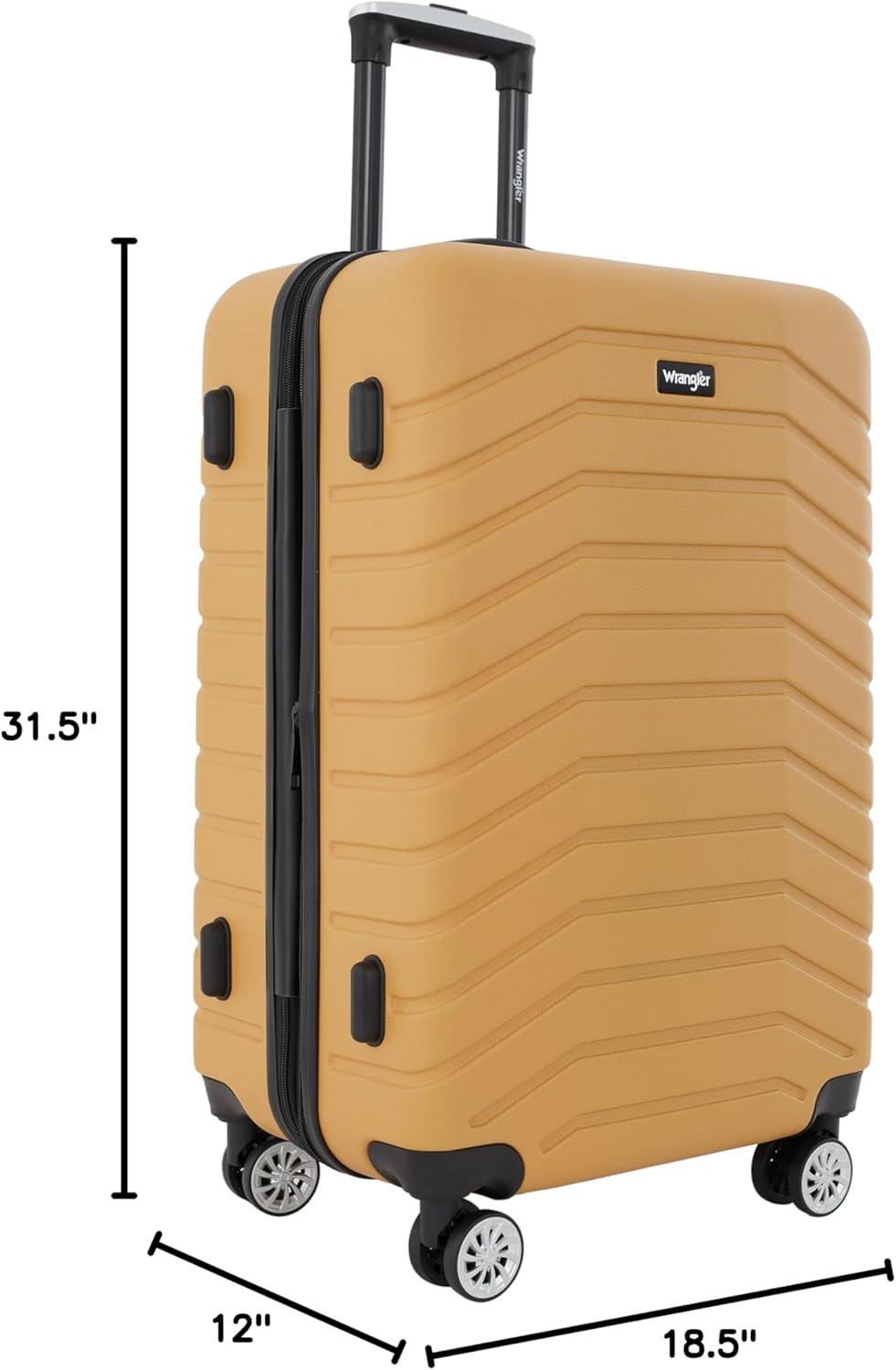 imageWrangler Tahoe 3 Piece Spinner Luggage Set BlackAmber Gold