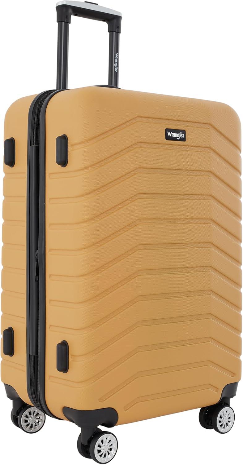 imageWrangler Tahoe 3 Piece Spinner Luggage Set BlackAmber Gold