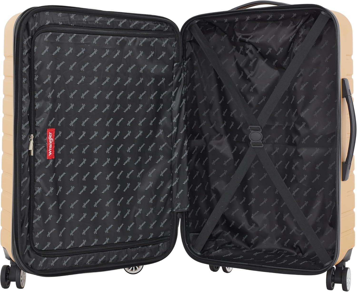 imageWrangler Tahoe 3 Piece Spinner Luggage Set BlackAmber Gold