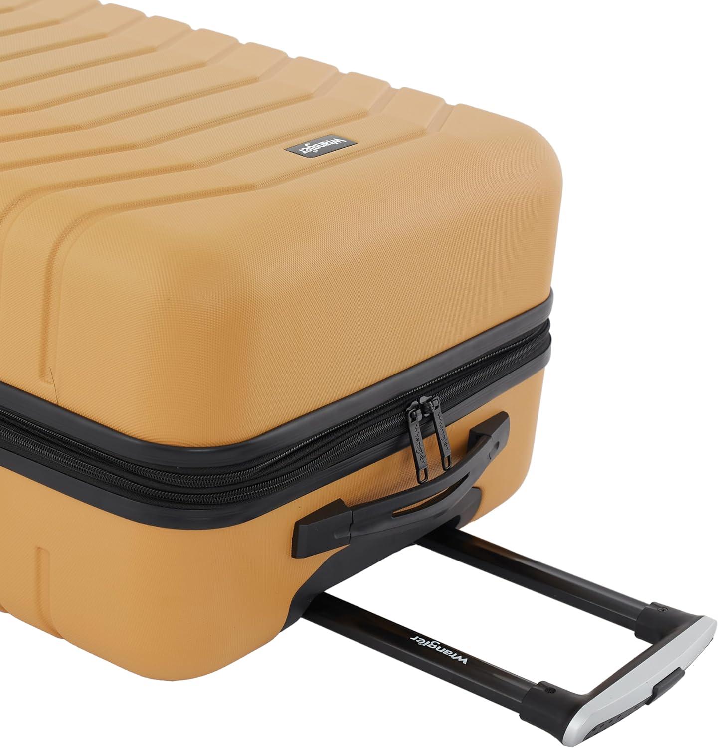 imageWrangler Tahoe 3 Piece Spinner Luggage Set BlackAmber Gold