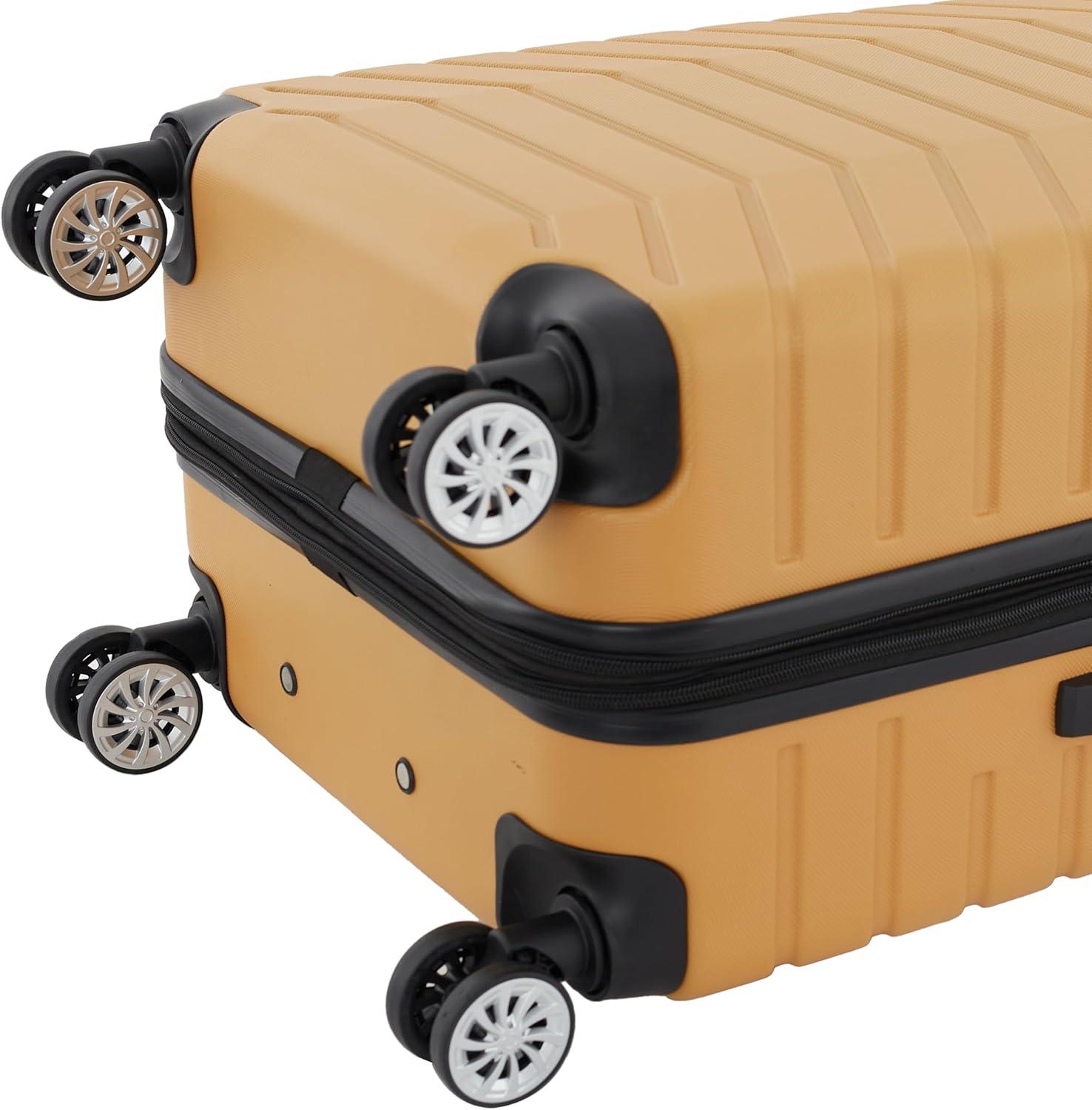 imageWrangler Tahoe 3 Piece Spinner Luggage Set BlackAmber Gold