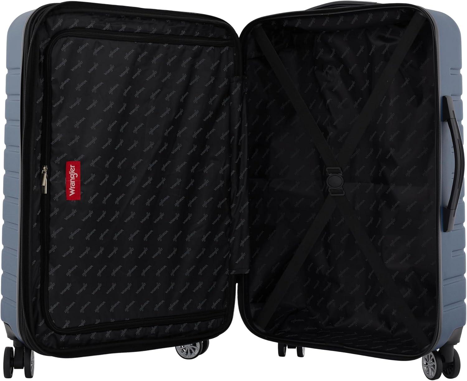 imageWrangler Tahoe 3 Piece Spinner Luggage Set BlackPoseidon Blue