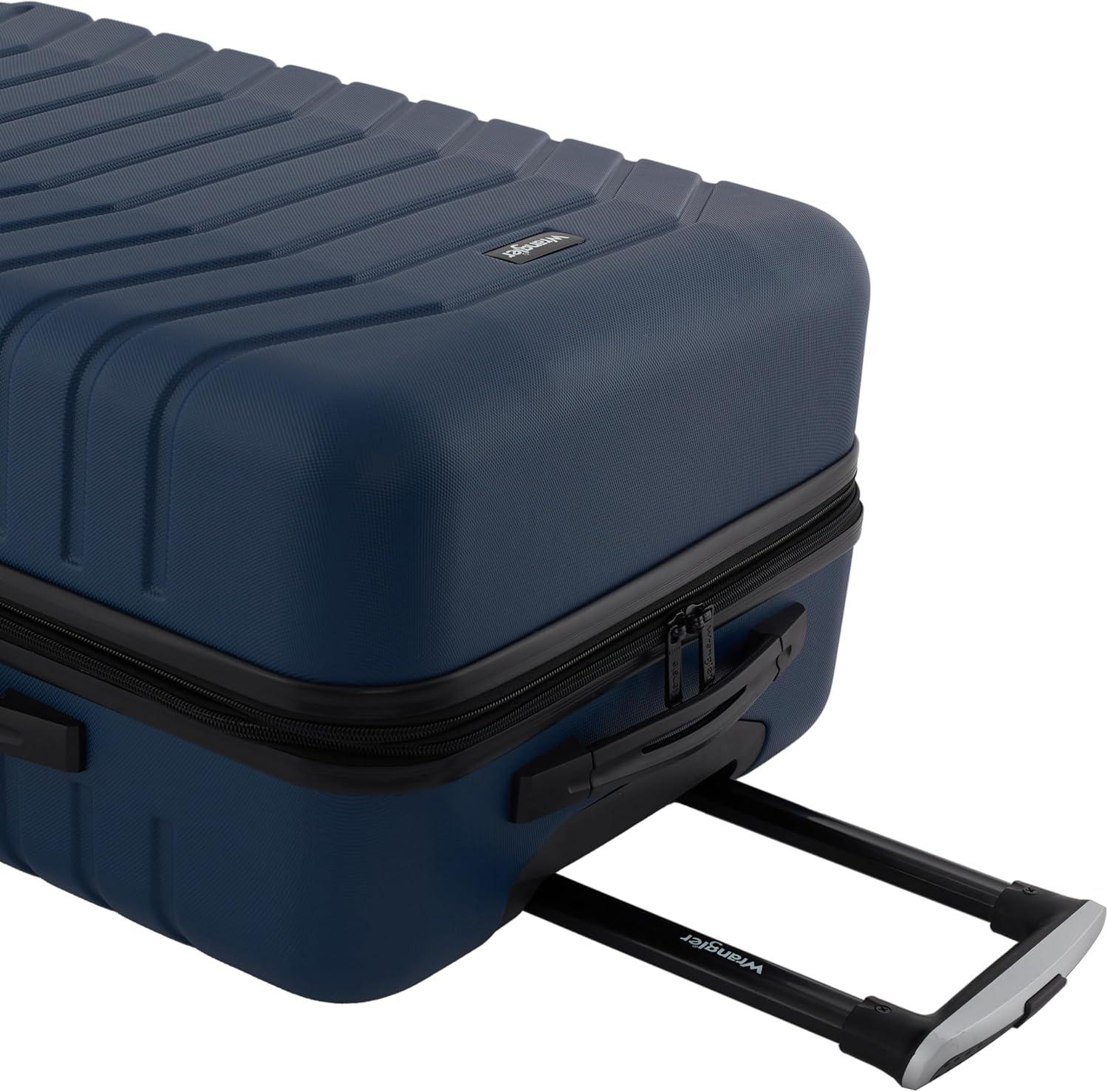 imageWrangler Tahoe 3 Piece Spinner Luggage Set BlackPoseidon Blue
