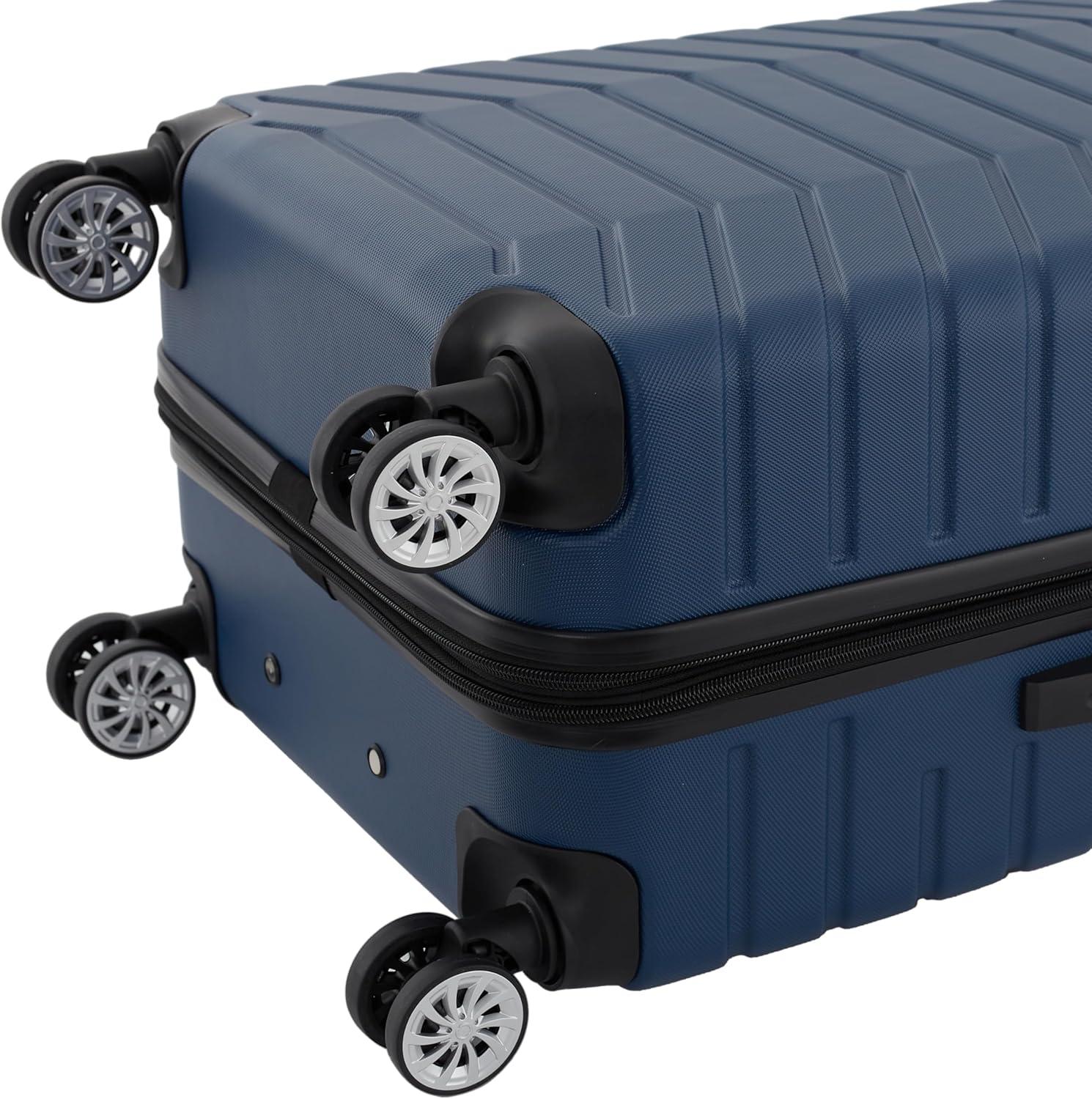 imageWrangler Tahoe 3 Piece Spinner Luggage Set BlackPoseidon Blue
