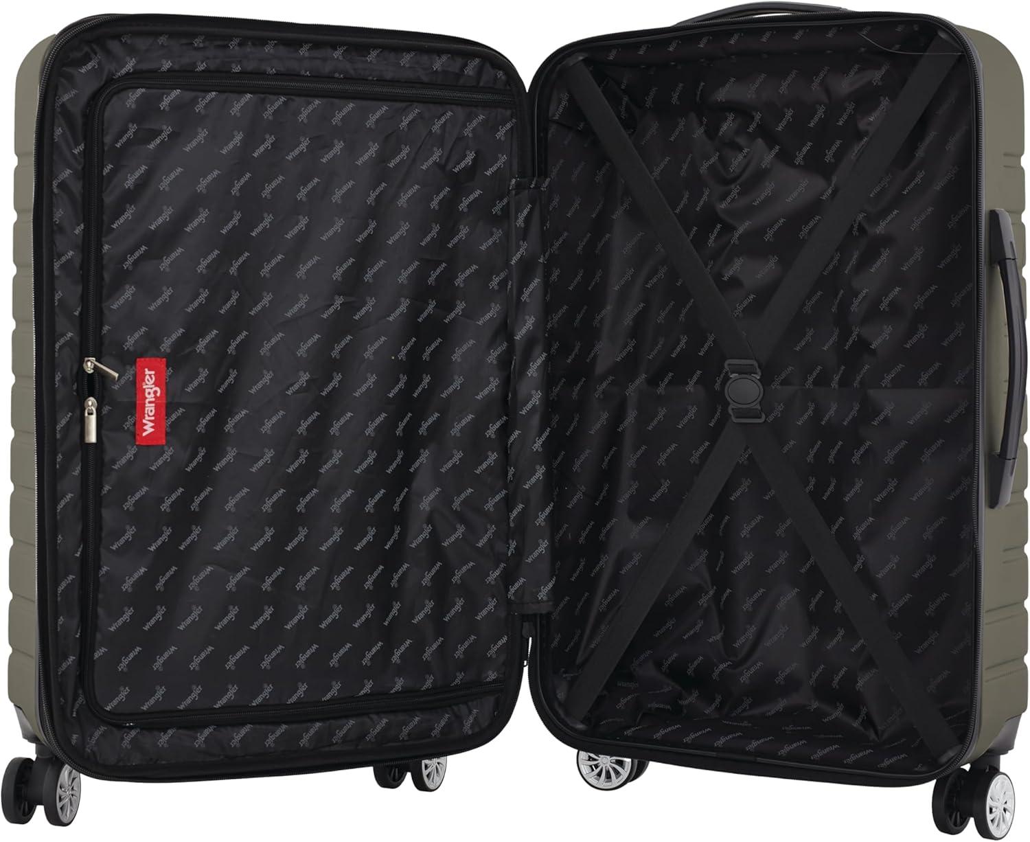 imageWrangler Tahoe 3 Piece Spinner Luggage Set BlackSmokey Olive