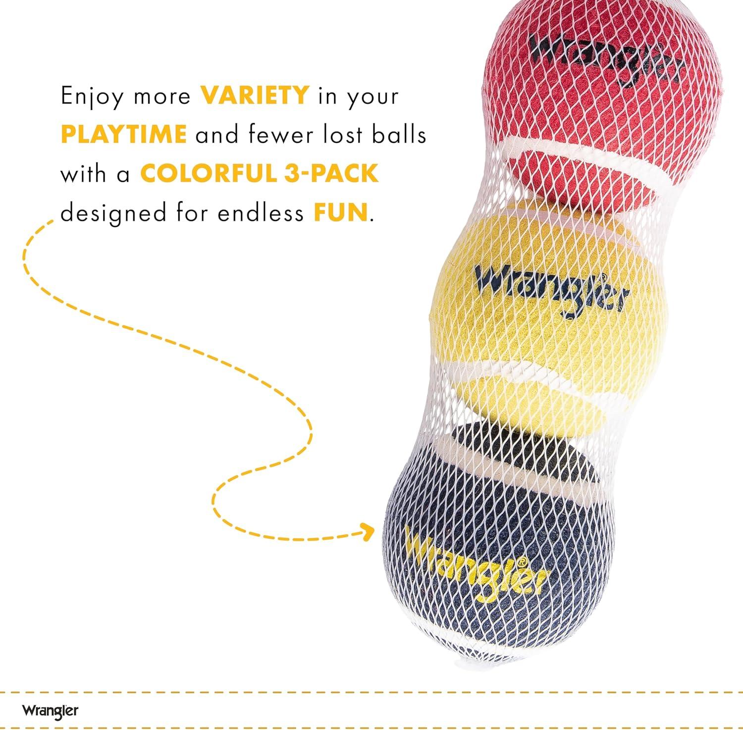 imageWrangler Tennis Balls for Dogs 3Pack NonToxic Rubber Fetch Balls HighVisibility Fetch Toys for Dogs Standard 25quot Size Interactive Dog Toys and Breeds