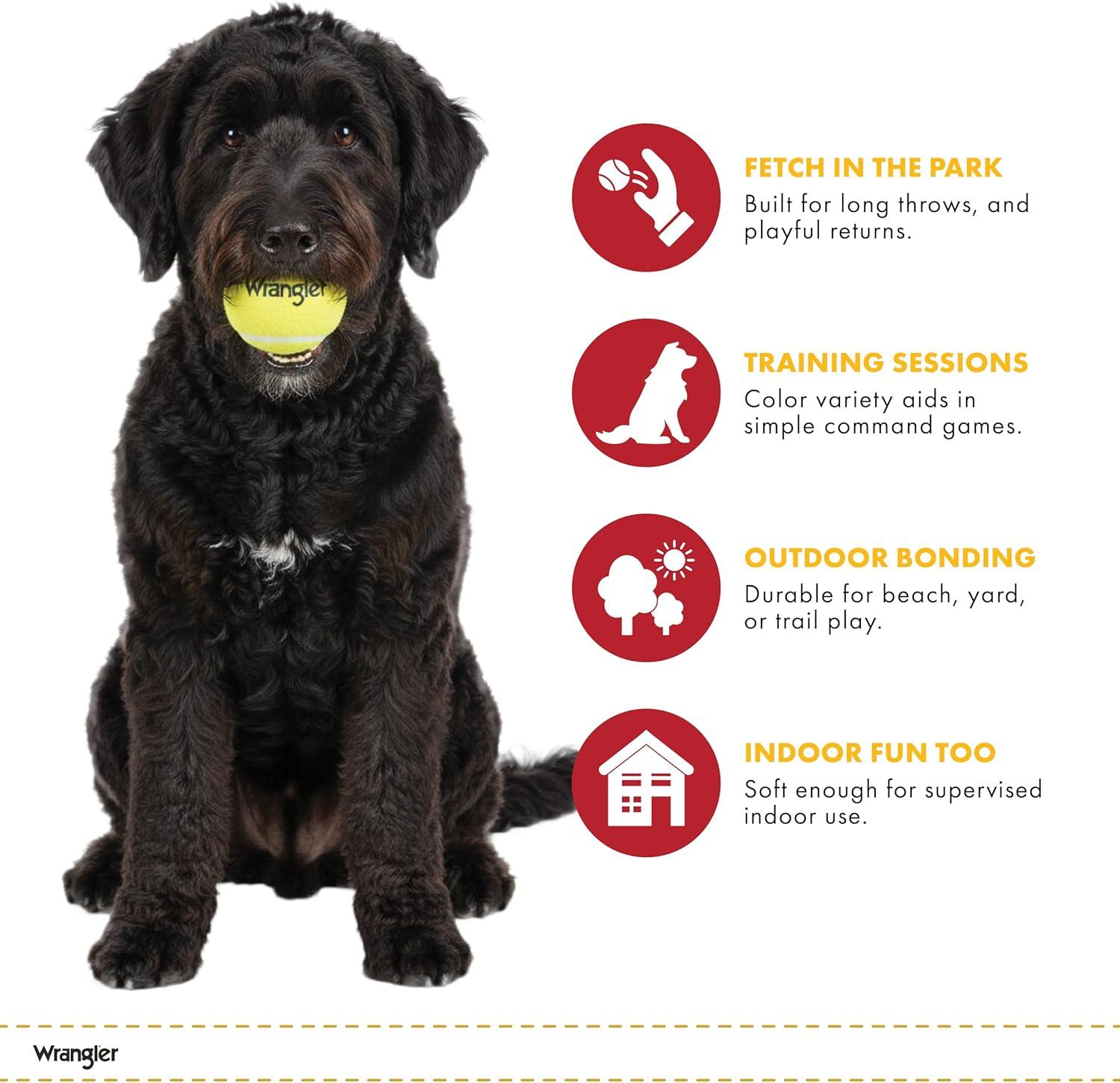 imageWrangler Tennis Balls for Dogs 3Pack NonToxic Rubber Fetch Balls HighVisibility Fetch Toys for Dogs Standard 25quot Size Interactive Dog Toys and Breeds