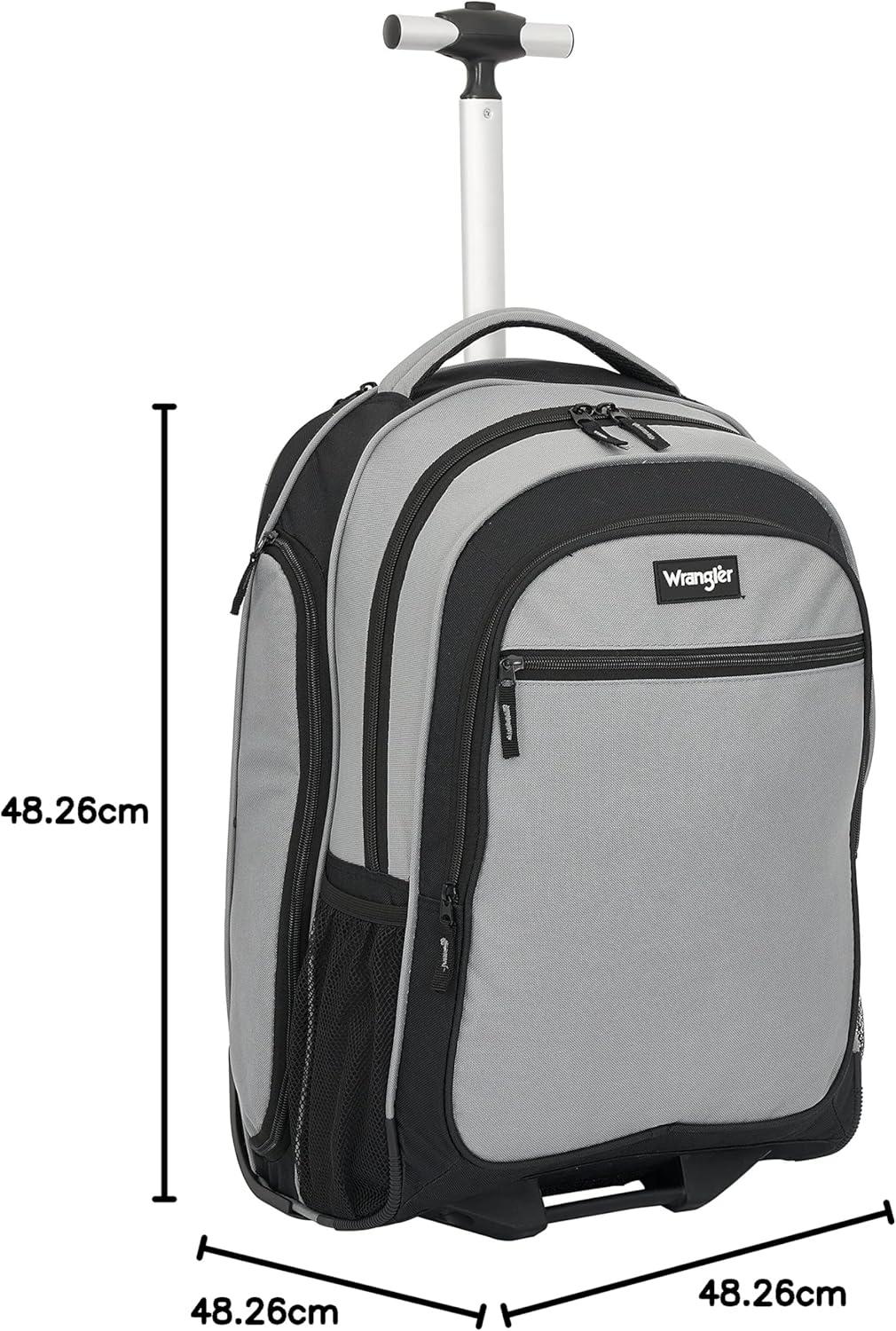 imageWrangler Travel Duffel or Backpack Dobson Set Charcoal 19quot Rolling BackpackCharcoal