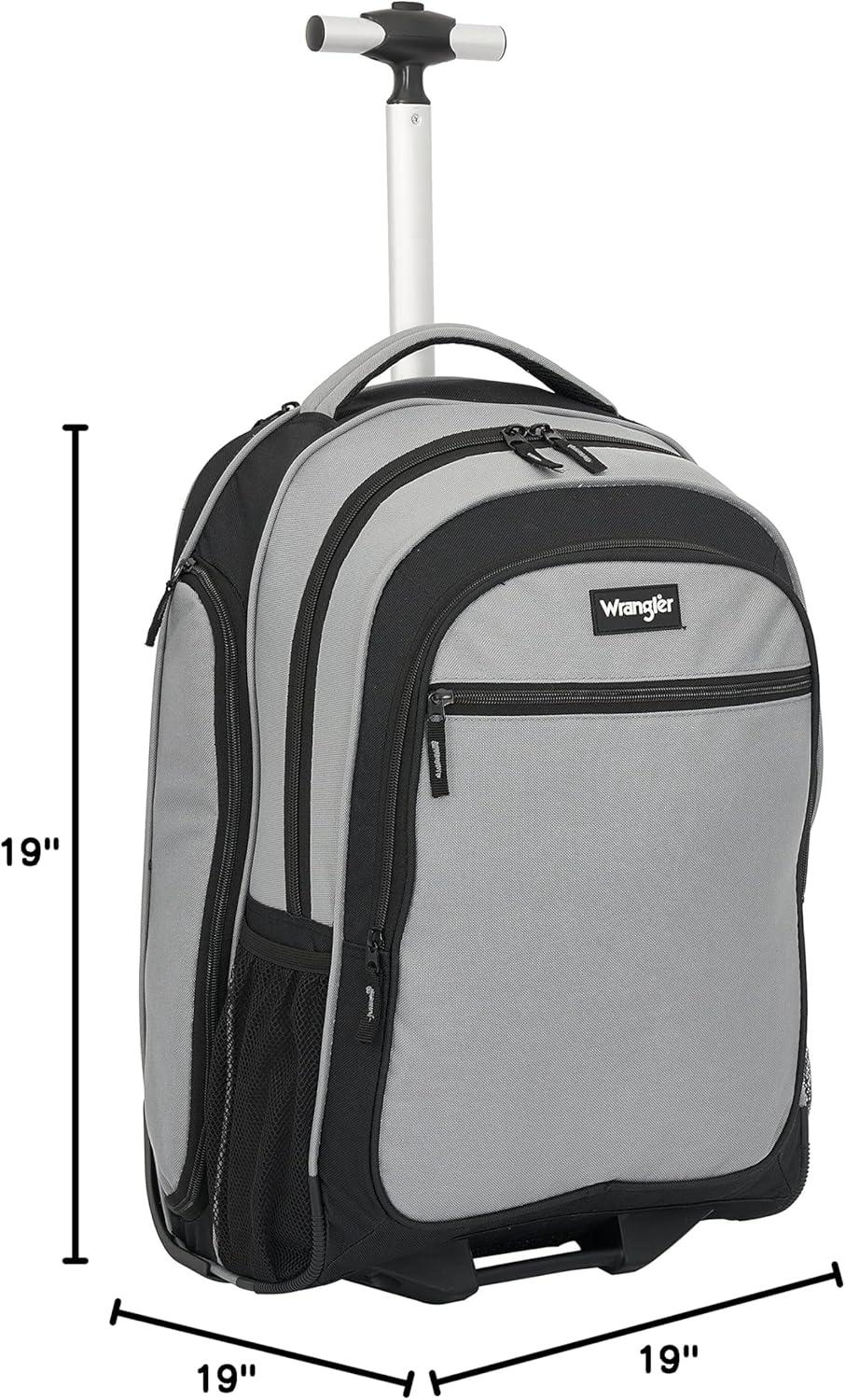 imageWrangler Travel Duffel or Backpack Dobson Set Charcoal 19quot Rolling BackpackCharcoal