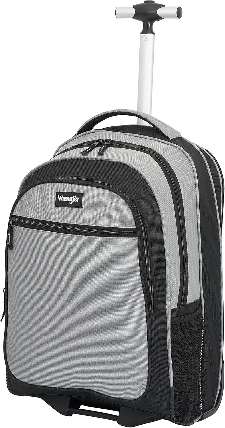 imageWrangler Travel Duffel or Backpack Dobson Set Charcoal 19quot Rolling BackpackCharcoal