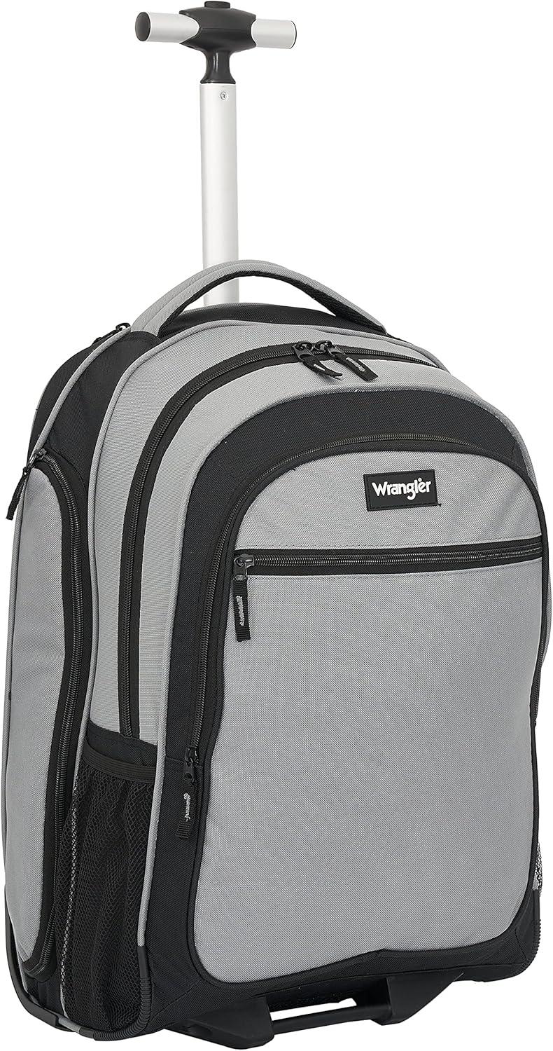 imageWrangler Travel Duffel or Backpack Dobson Set Charcoal 19quot Rolling BackpackCharcoal