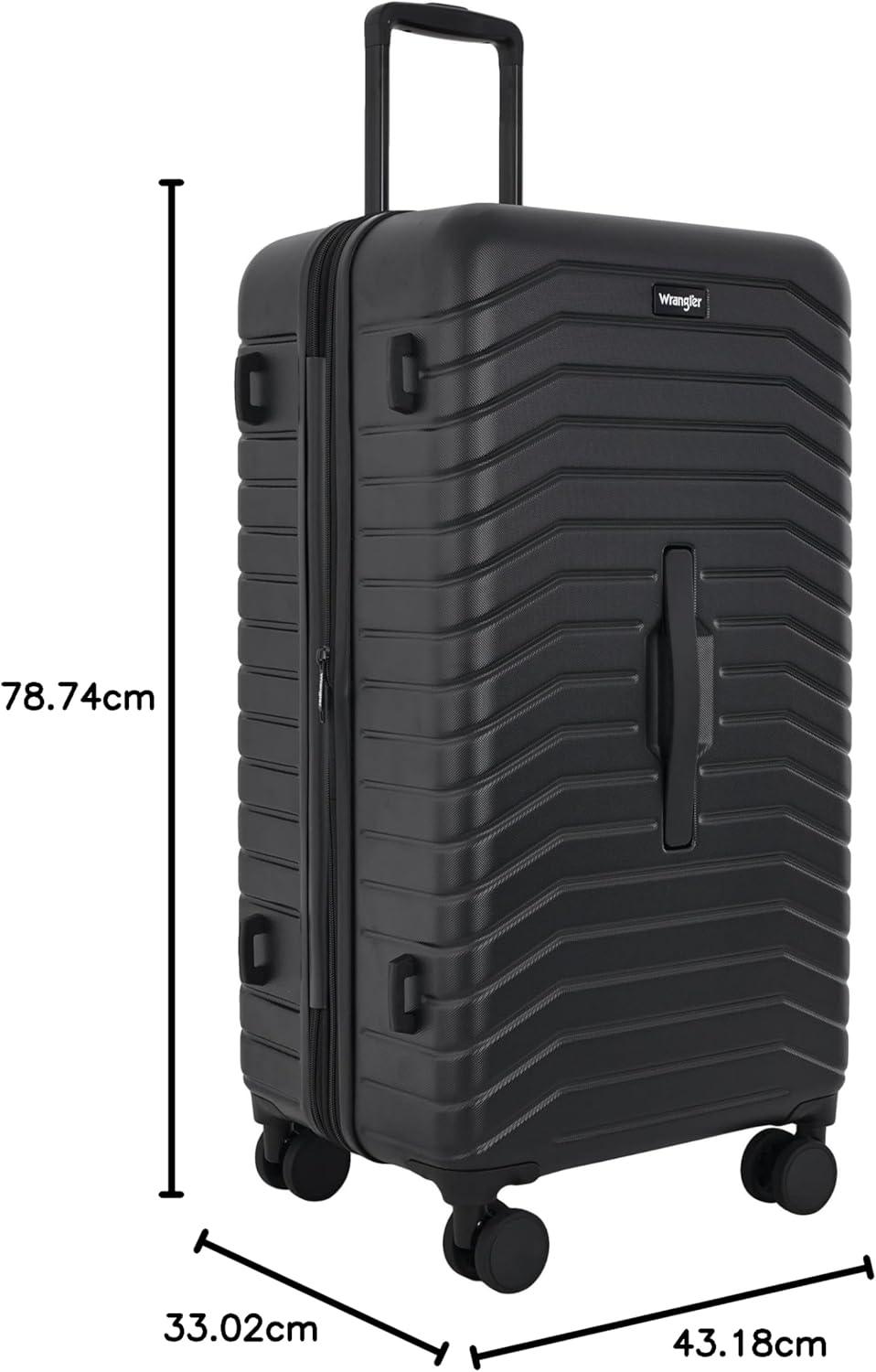 imageWrangler Trunk Spinner Suitcase Set Black 2 Luggage ampamp 2 Packing CubesBlack