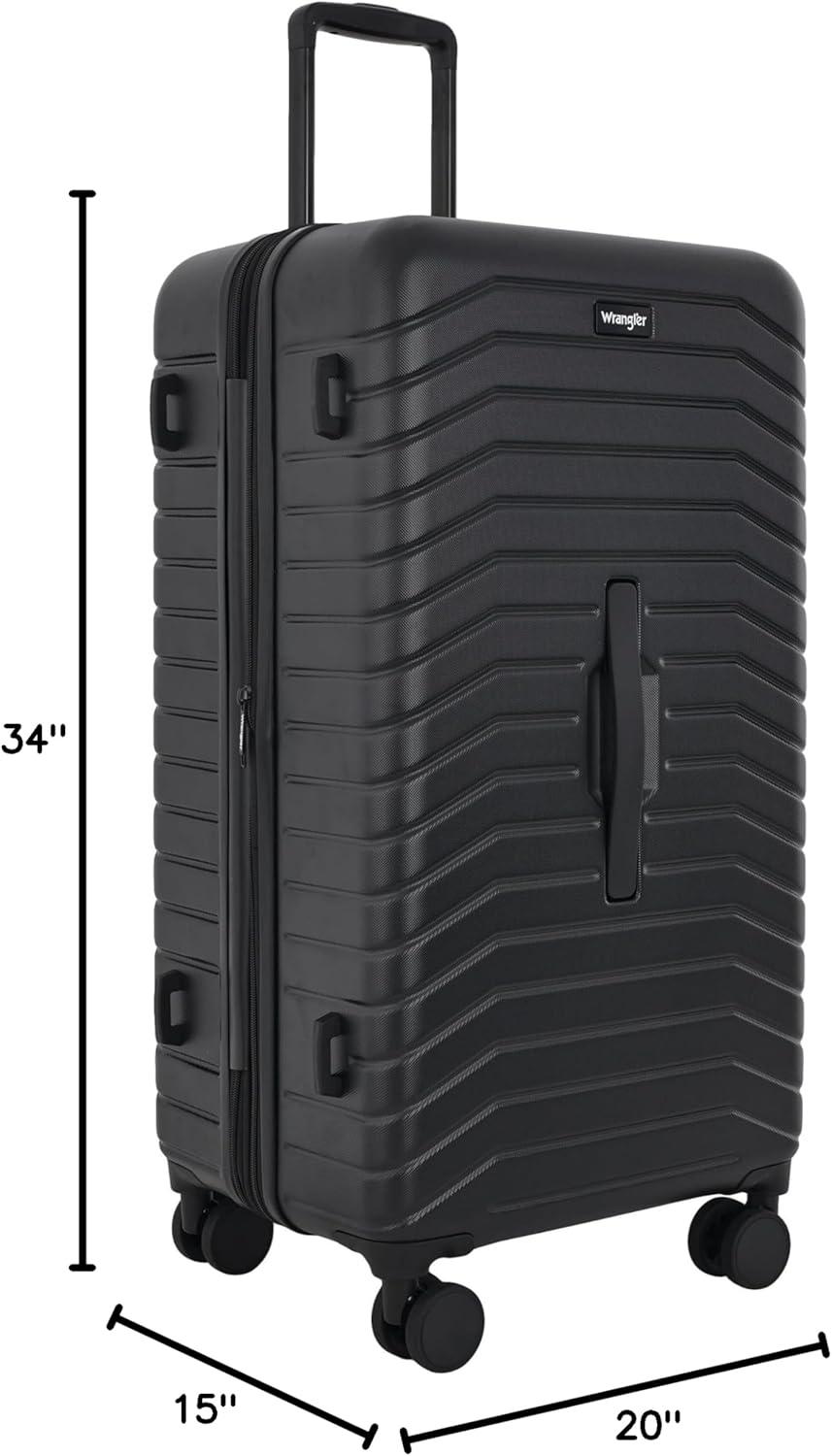 imageWrangler Trunk Spinner Suitcase Set Black 2 Luggage ampamp 2 Packing CubesBlack