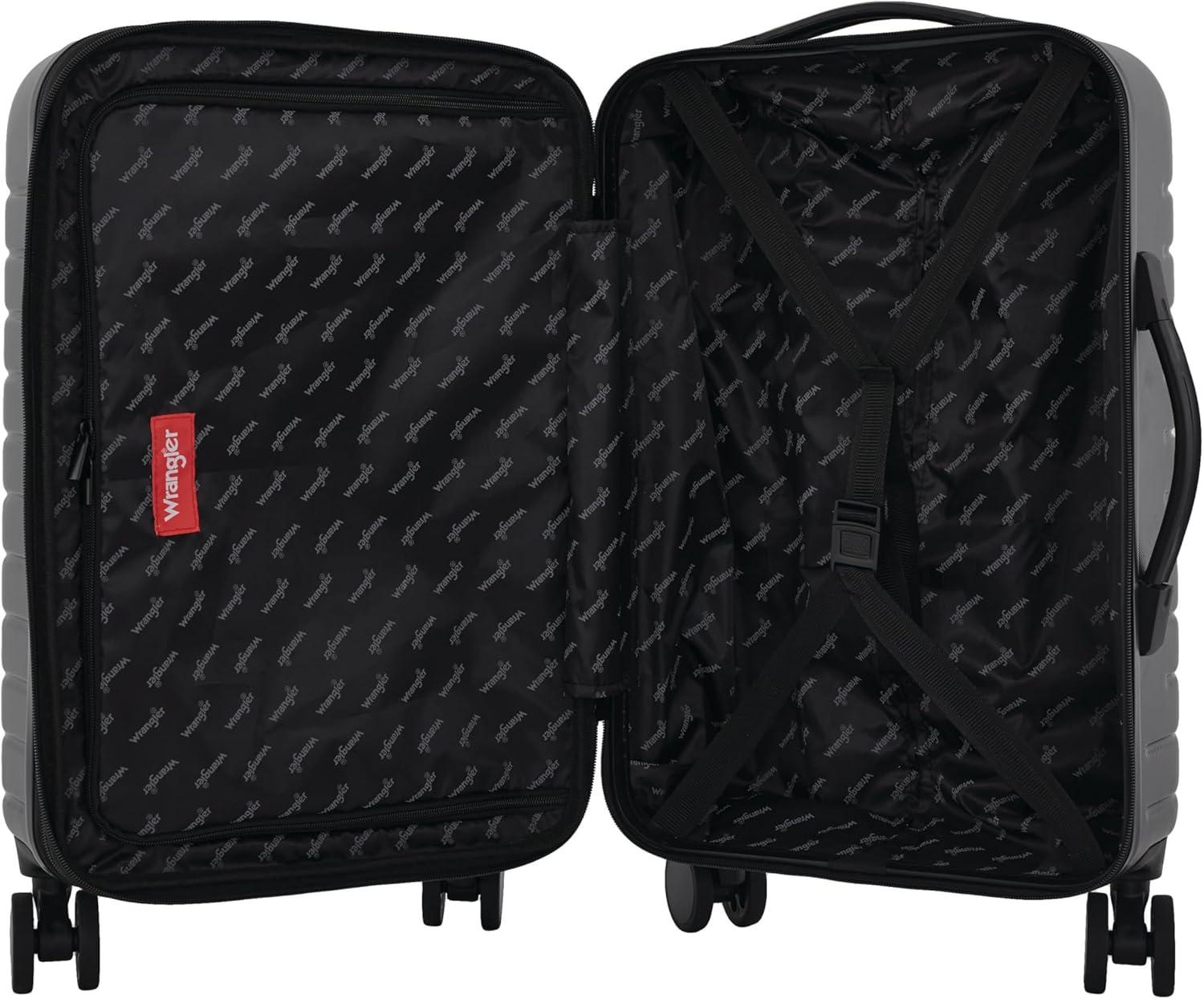 imageWrangler Trunk Spinner Suitcase Set Black 2 Luggage ampamp 2 Packing CubesBlack