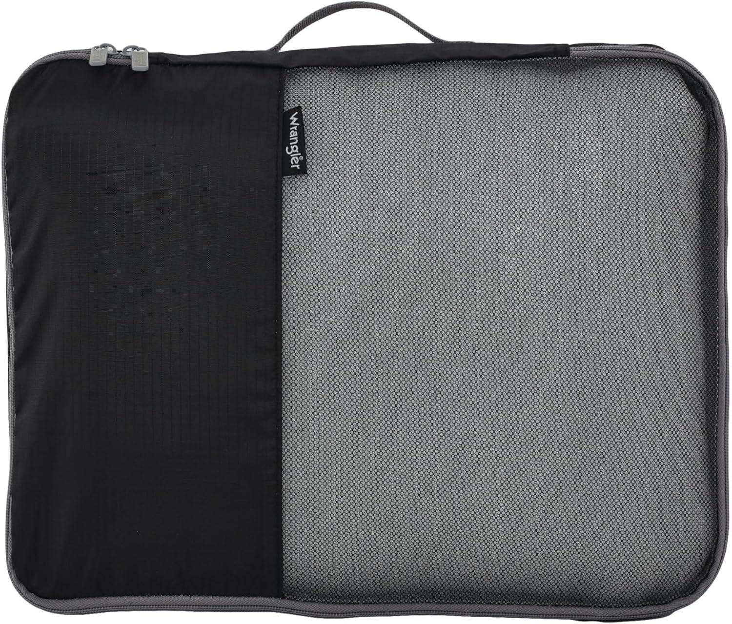 imageWrangler Trunk Spinner Suitcase Set Black 2 Luggage ampamp 2 Packing CubesBlack