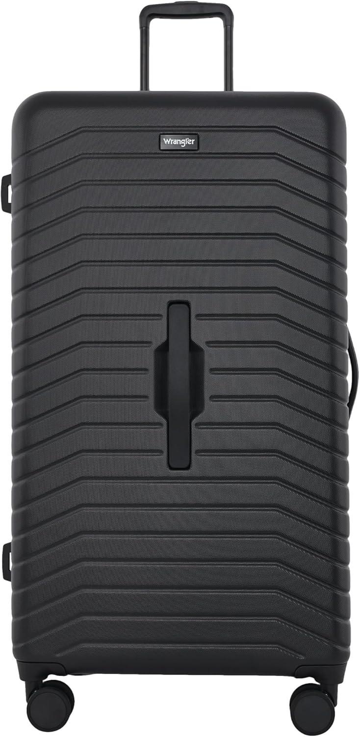 imageWrangler Trunk Spinner Suitcase Set Black 2 Luggage ampamp 2 Packing CubesBlack