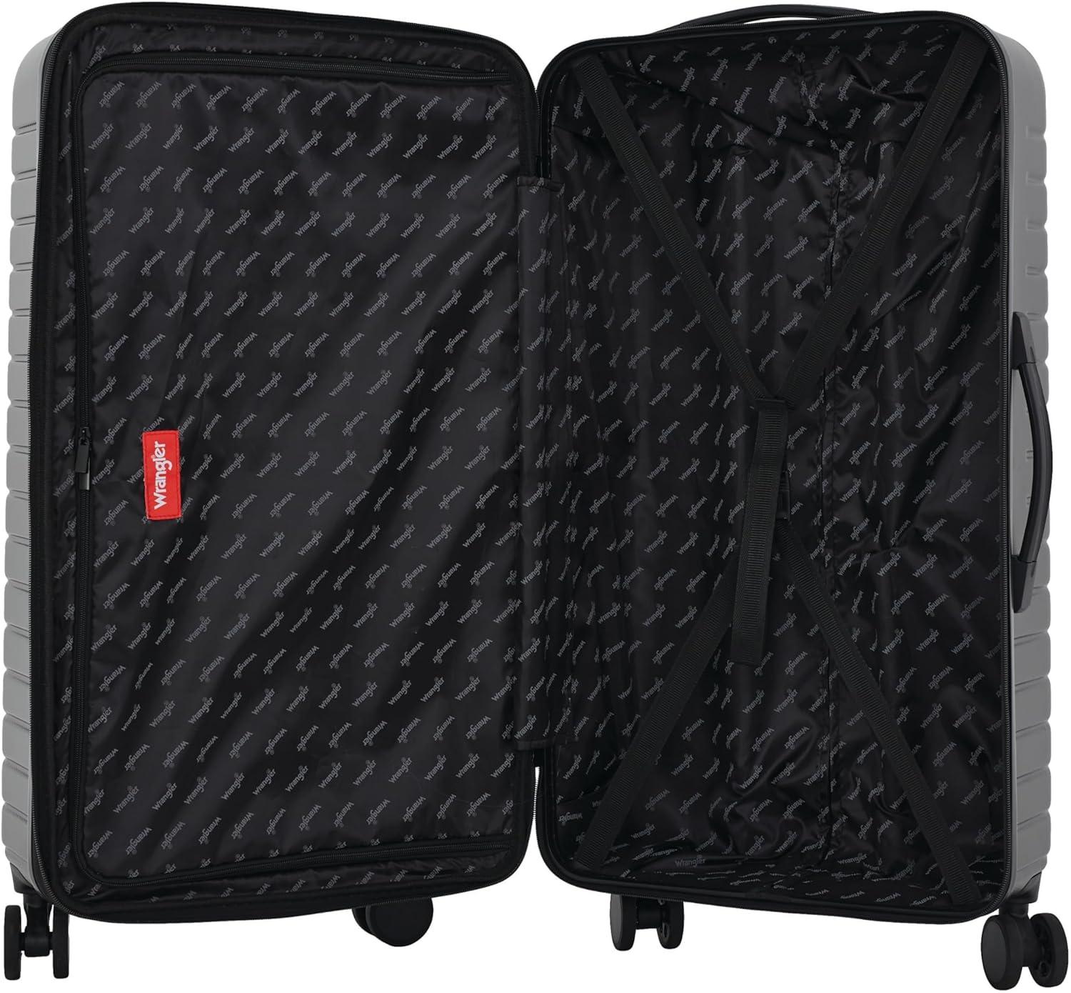 imageWrangler Trunk Spinner Suitcase Set Black 2 Luggage ampamp 2 Packing CubesBlack