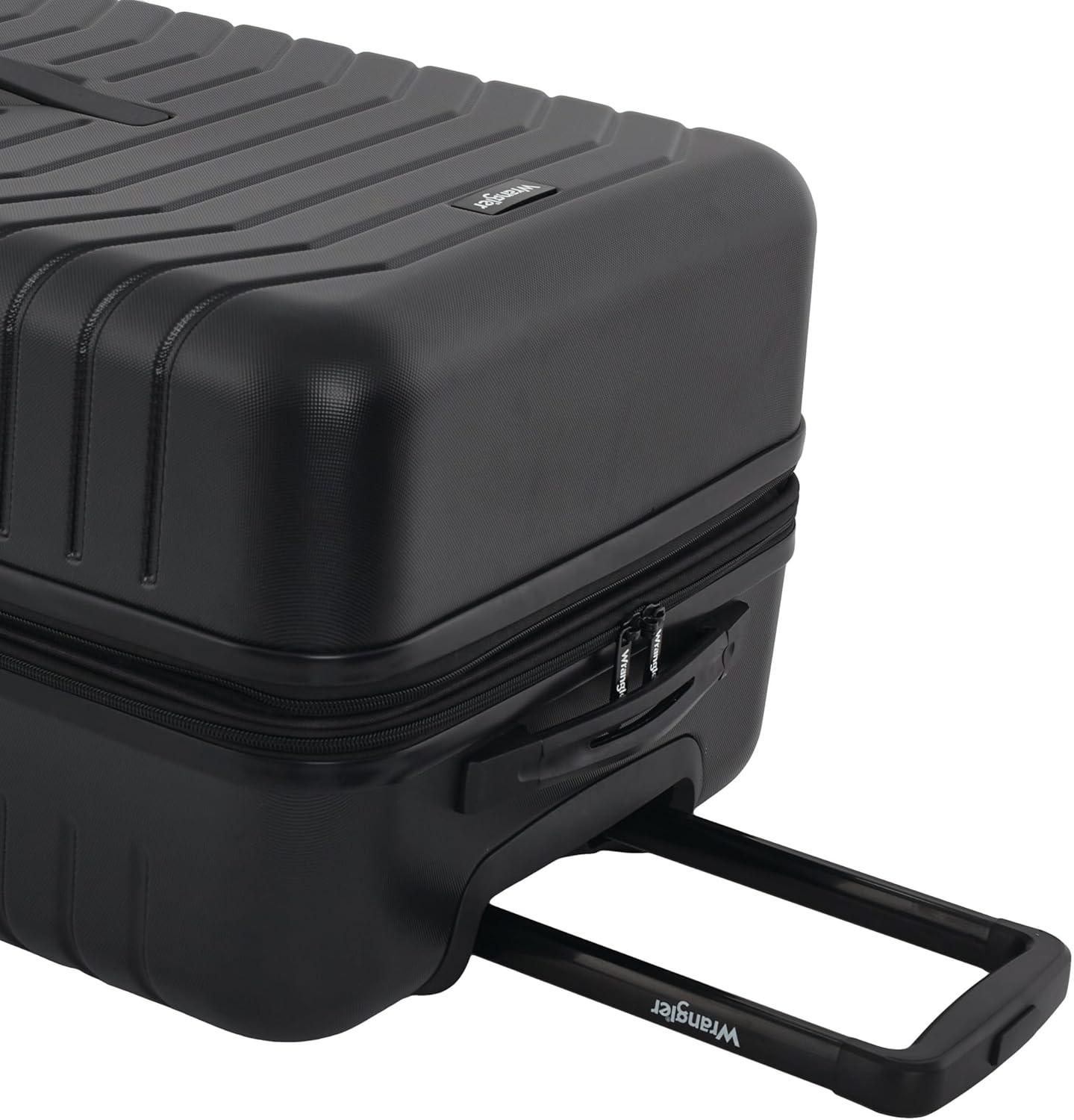 imageWrangler Trunk Spinner Suitcase Set Black 2 Luggage ampamp 2 Packing CubesBlack