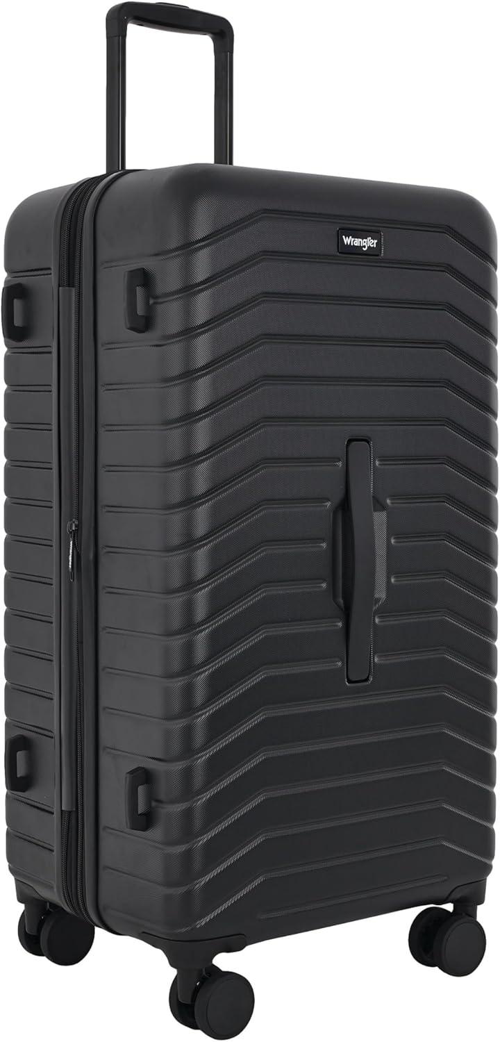 imageWrangler Trunk Spinner Suitcase Set Black 2 Luggage ampamp 2 Packing CubesBlack