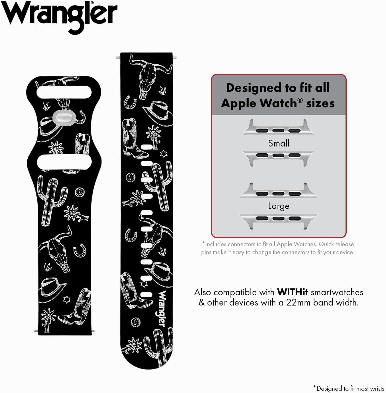 imageWrangler Western Icon Silicone Band for Apple Watch Fits all Apple Watch Series and SizesBlack