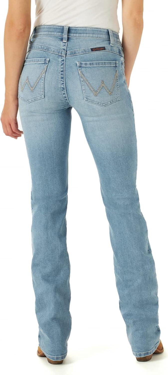 imageWrangler Willow Mid Rise Performance Waist Boot Cut Ultimate Riding Jean Light Wash 0034
