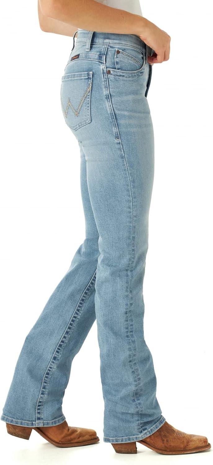 imageWrangler Willow Mid Rise Performance Waist Boot Cut Ultimate Riding Jean Light Wash 0034