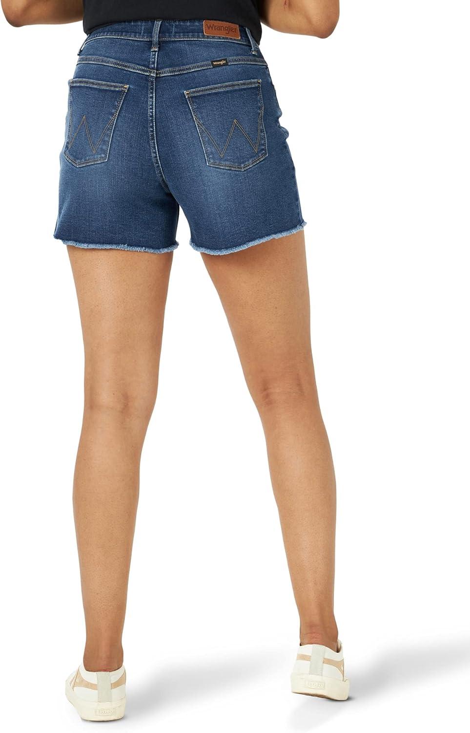 imageWrangler Womens 4quot Fray Jean ShortHudson