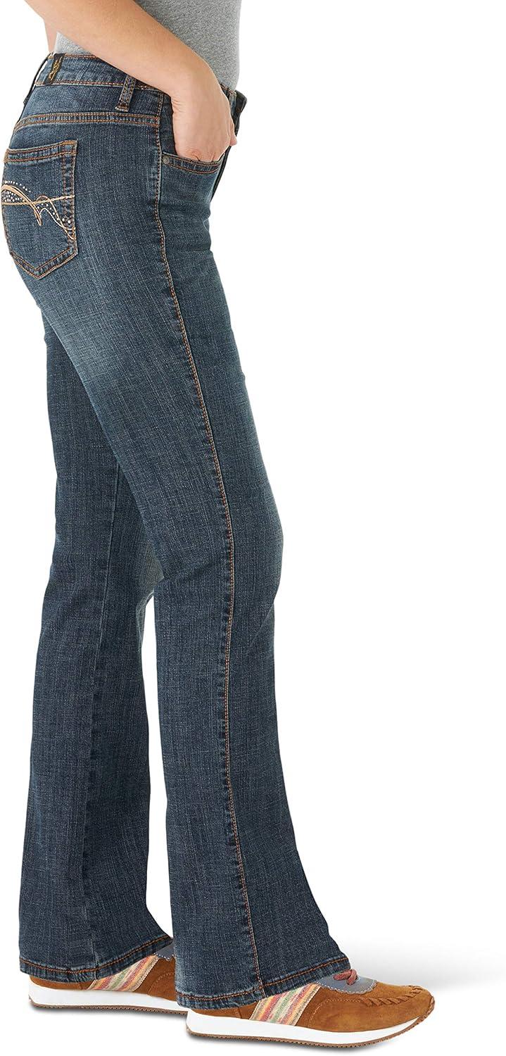 imageWrangler Womens Aura Instantly Slimming Mid Rise Boot Cut JeanAutumn Gold