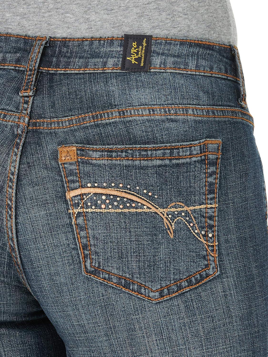 imageWrangler Womens Aura Instantly Slimming Mid Rise Boot Cut JeanAutumn Gold