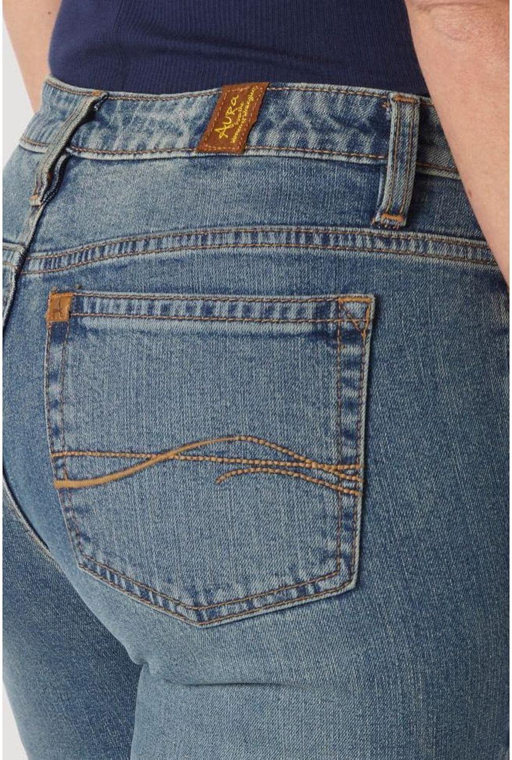 imageWrangler Womens Aura Instantly Slimming Mid Rise Boot Cut JeanTinted Midstone