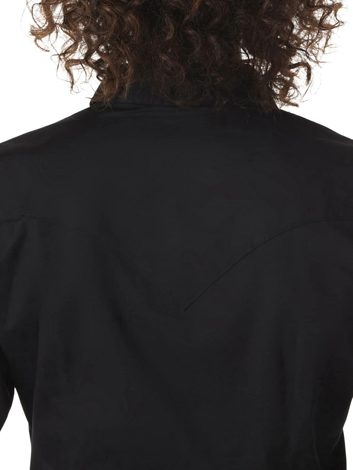 imageWrangler Womens Blue Long Sleeve Button Down with Rhinestone SnapsBlack