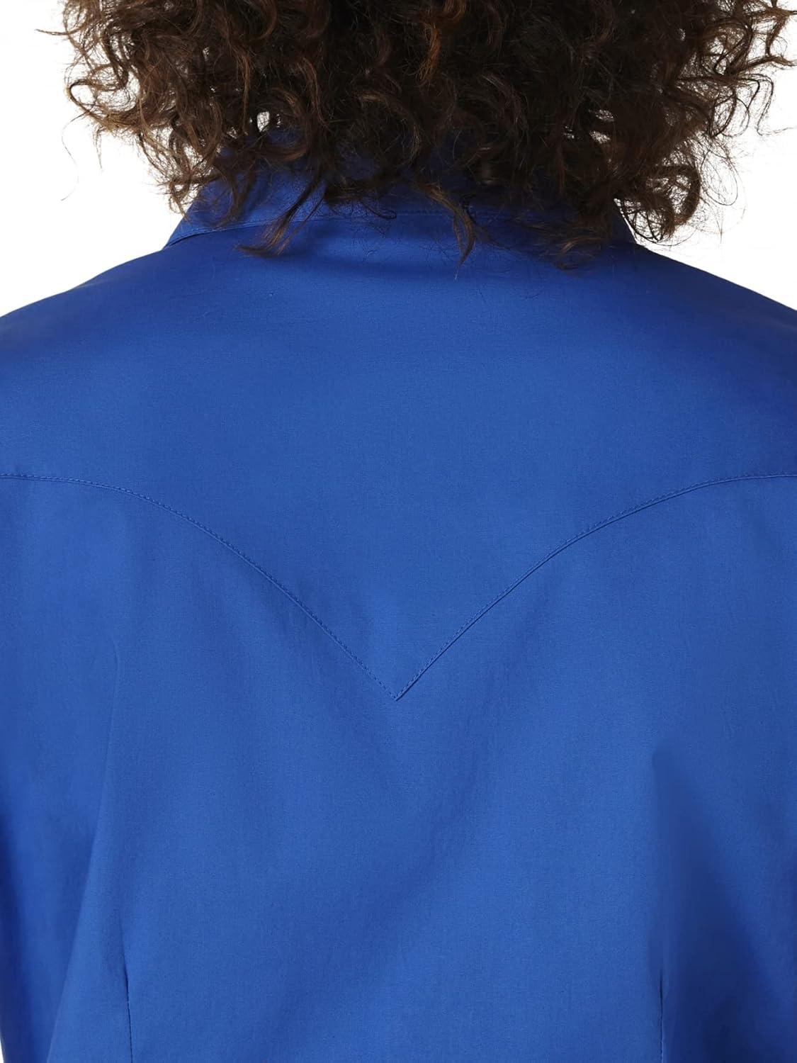 imageWrangler Womens Blue Long Sleeve Button Down with Rhinestone SnapsRoyal