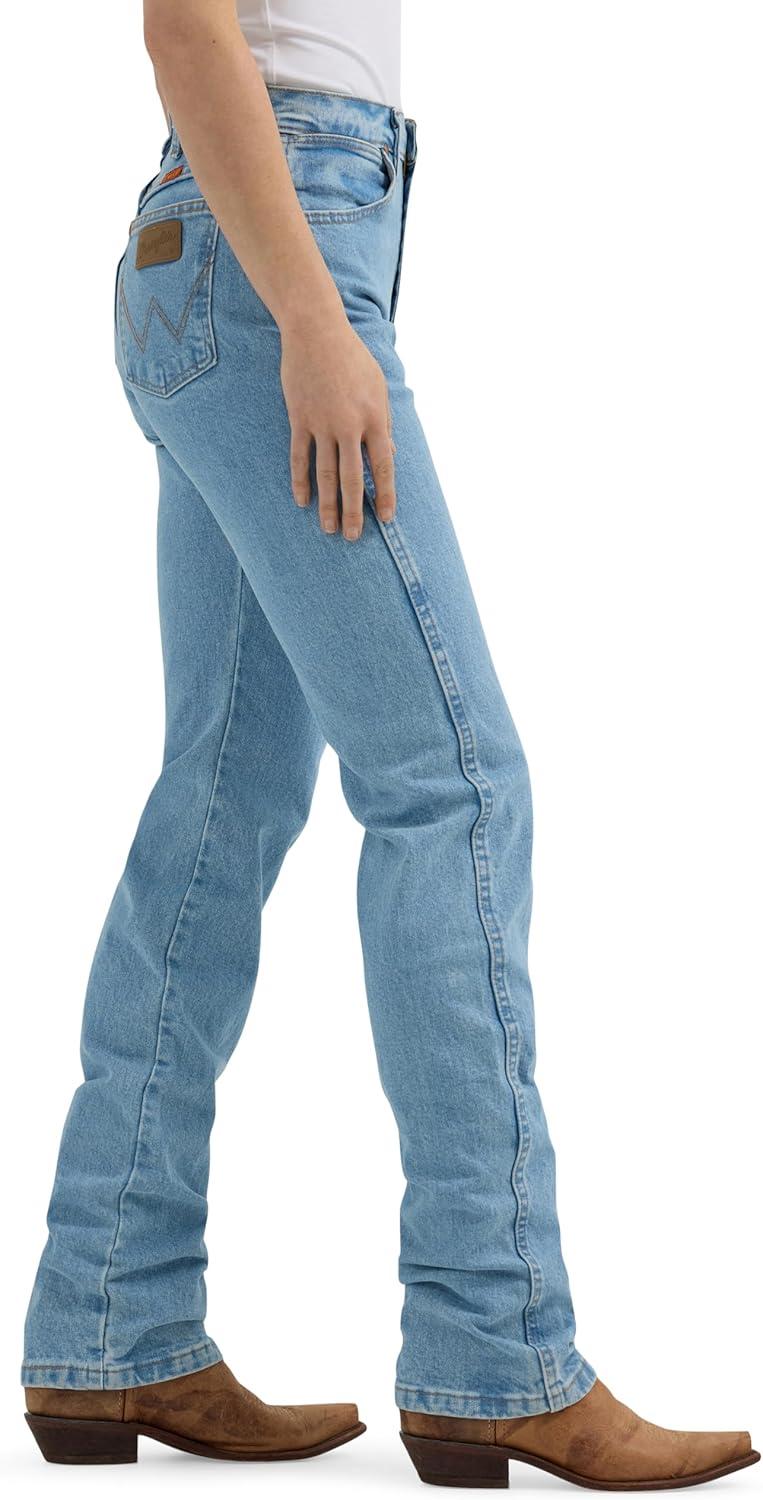 imageWrangler Womens Cowboy Cut Slim Fit Jean BleachAntique Wash