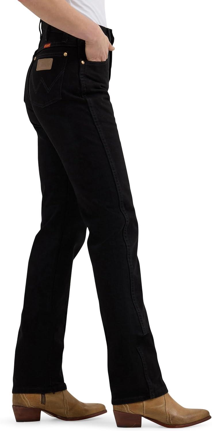 imageWrangler Womens Cowboy Cut Slim Fit Jean BleachBlack